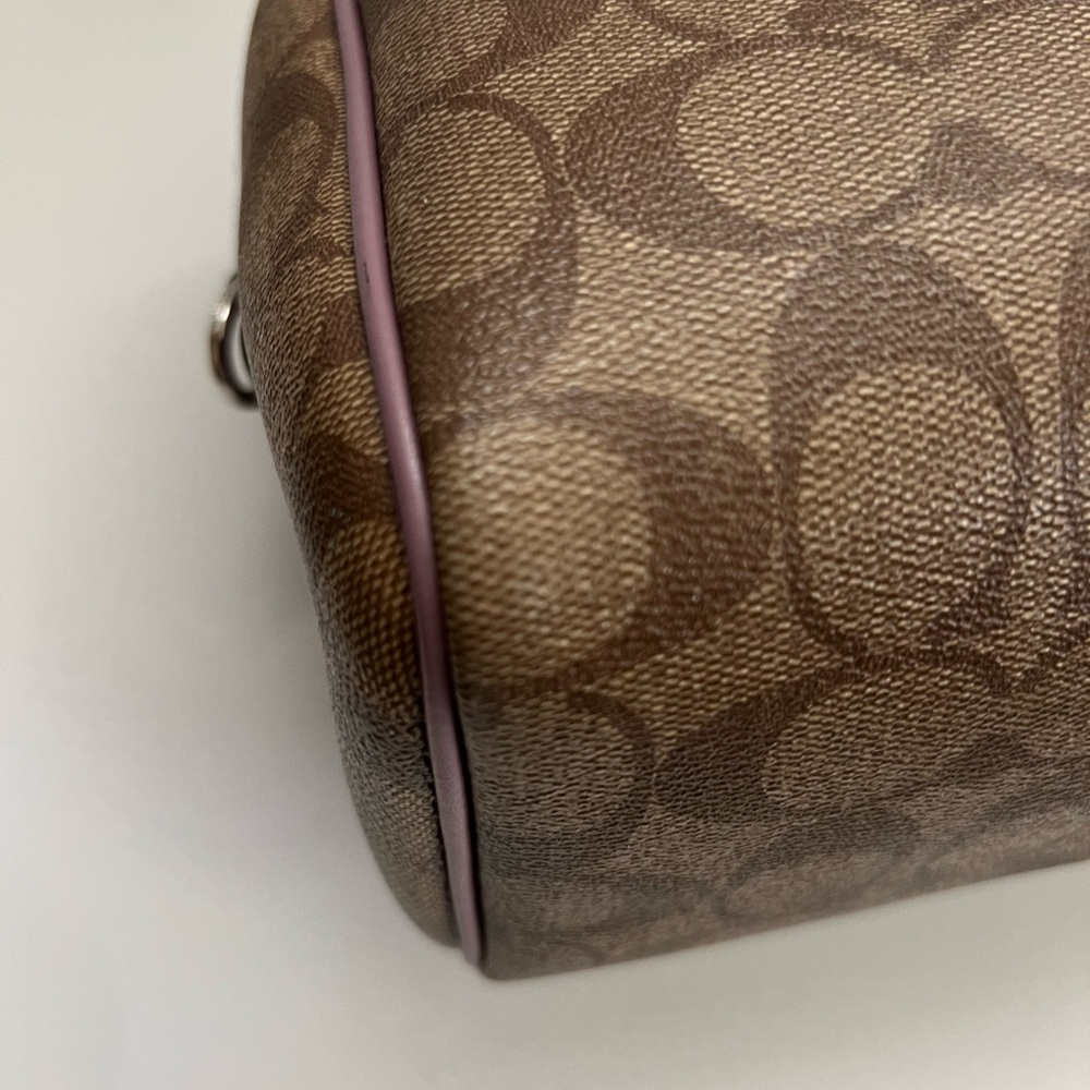 Coach Small Rowan CC signature brown and Lilac trim Crossbody Bag - Picture 12 of 15